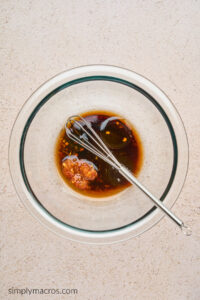 sauce being whisked together.