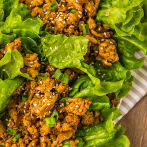 Overhead photo of PF Changs lettuce wraps recipe