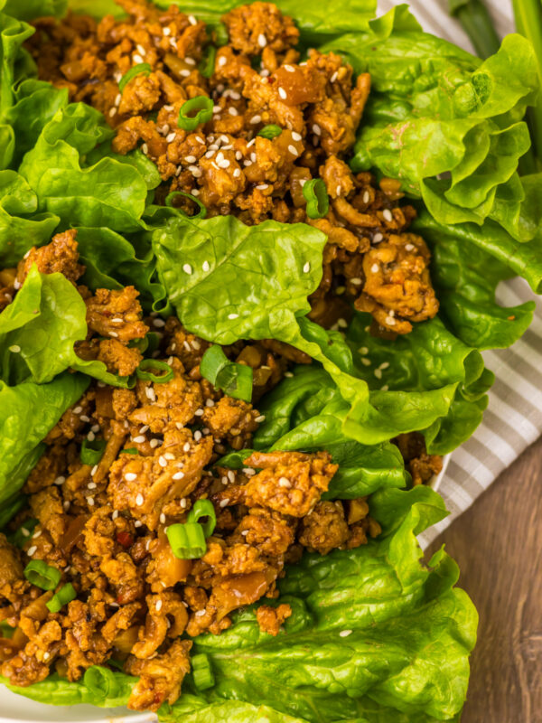 Overhead photo of PF Changs lettuce wraps recipe