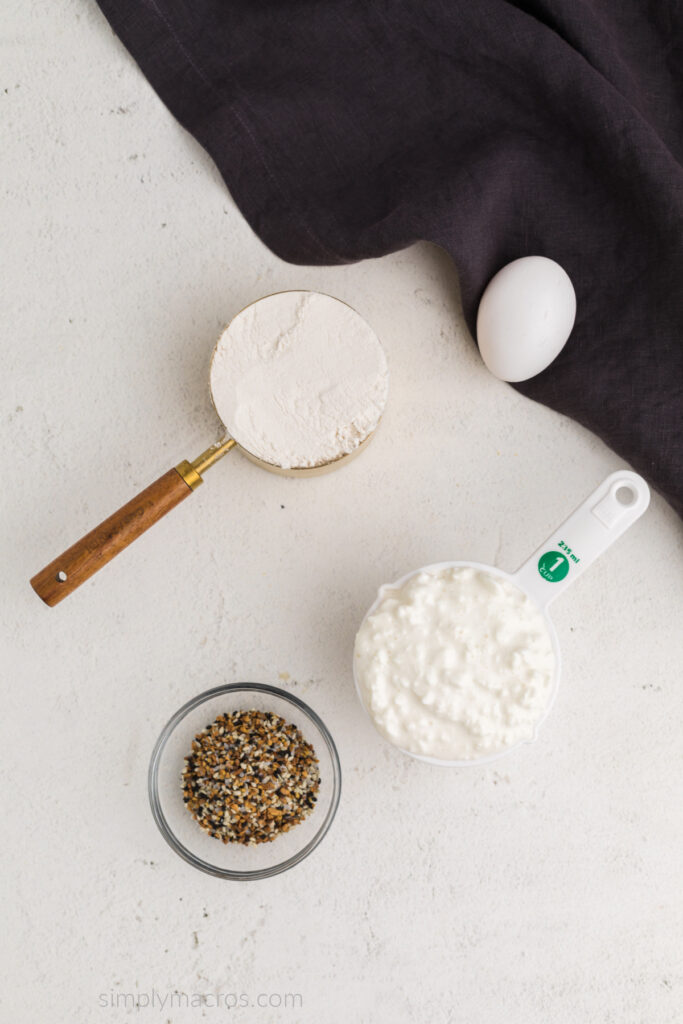 Ingredients needed to make 3 ingredient cottage cheese bagels