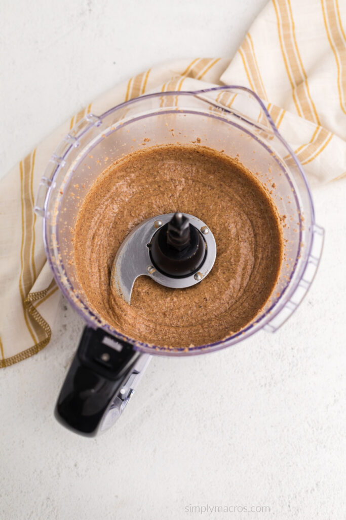 Creamy almond butter in the food processor. Ready to serve. 