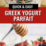 Greek yogurt parfait pinnable image