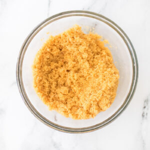 Homemade brown sugar in a mixing bowl, ready to serve.