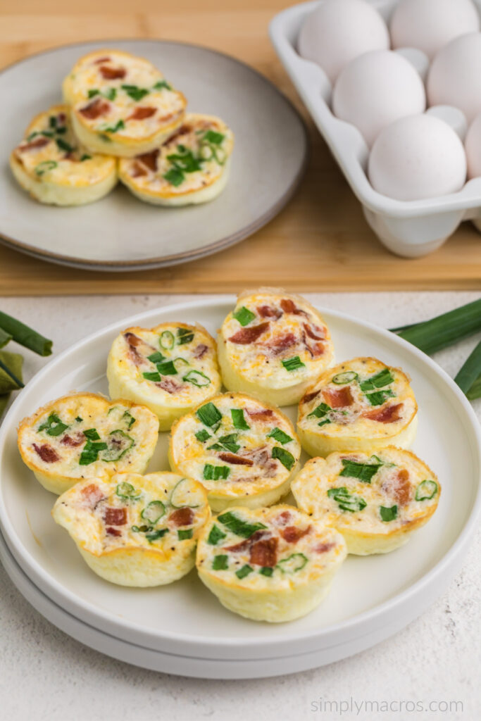 Copycat egg white bites on a plate, ready to eat. 