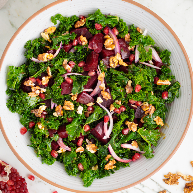 Beet and Kale salad in a bowl