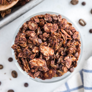 Overhead photo of Mocha Almond Gluten Free Granola