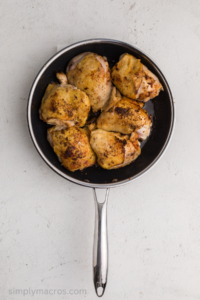 chicken thighs in the skillet