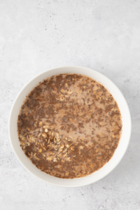 Overnight oats mixture in a bowl.