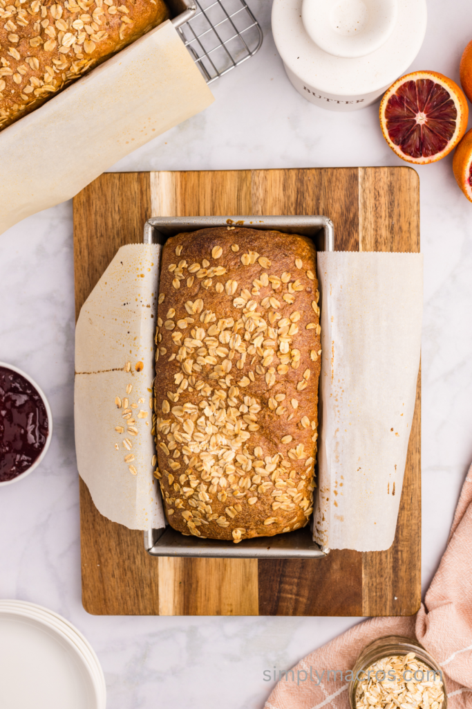 Picture of fresh oatmeal bread baked and ready to serve. 