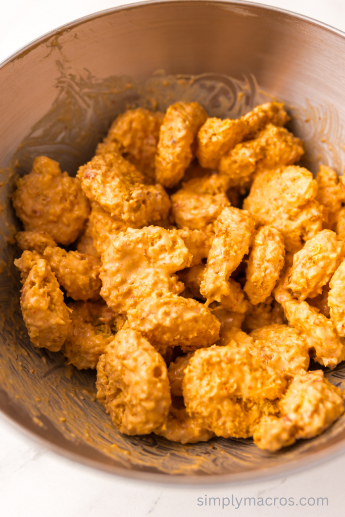 Shrimp tossed in bang bang sauce. 