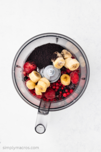 Fruits added to the food processor.