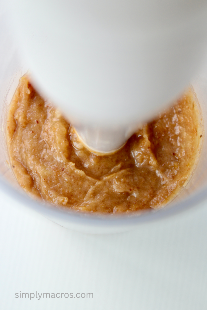 Dates blended with an immersion blender. 