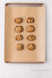 Peanuts sprinkled to the tops of the dates.