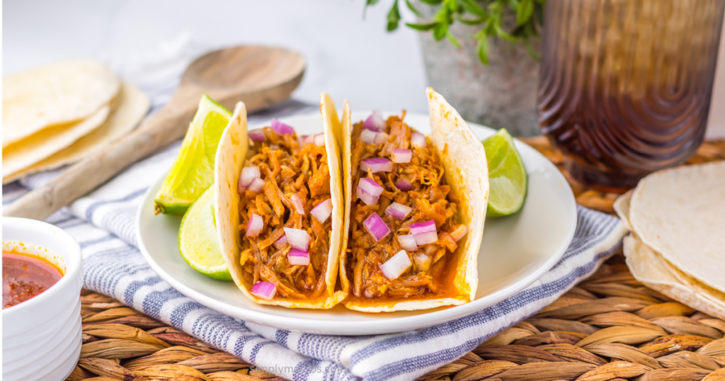 slow cooker sweet enchilada pork on a plate ready to serve