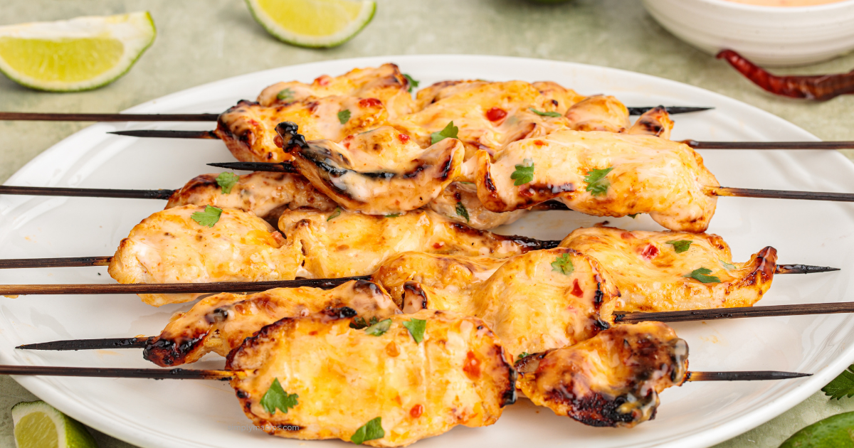 Bang Bang Chicken Skewers